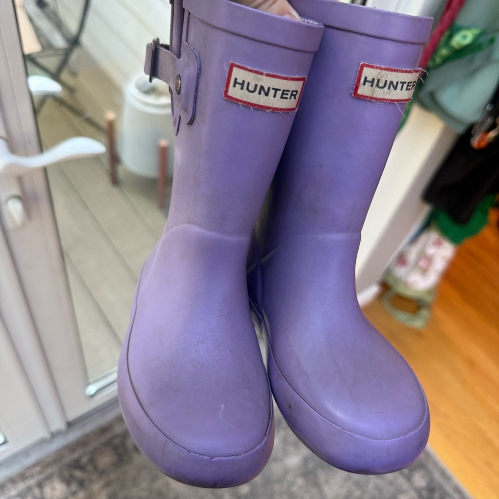 Kids Hunter Lavender Waterproof Boots Rainboots U.S. Size 8